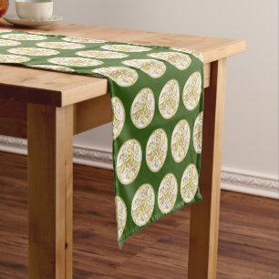 Gold Celtic Dog Trio Pattern  Short Table Runner