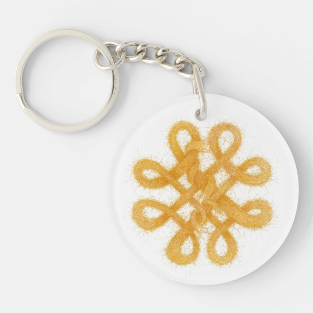 GOLD CELTIC KNOT Acrylic Circle Keychain (Front)