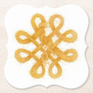 Gold Celtic Knot Bracket Paper Coasters