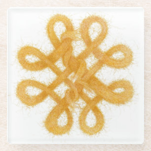 GOLD CELTIC KNOT Glass Coaster