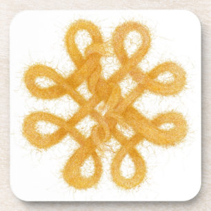 GOLD CELTIC KNOT Hard Plastic Coasters