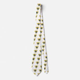 GOLD CELTIC KNOT HEART JEWEL BLUE GEMSTONE White Tie