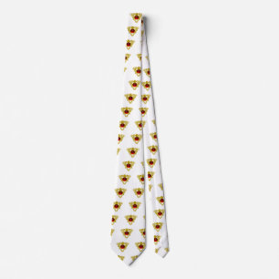 GOLD CELTIC KNOT HEART JEWEL RED GEMSTONE White Tie