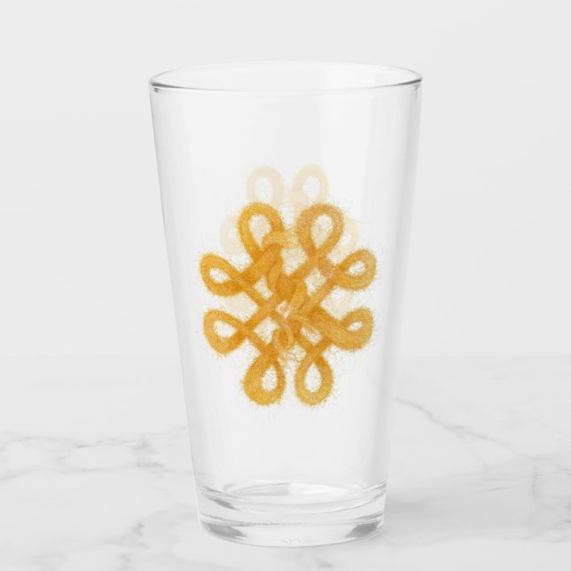 GOLD CELTIC KNOT Pint Drinking Glass (Front)