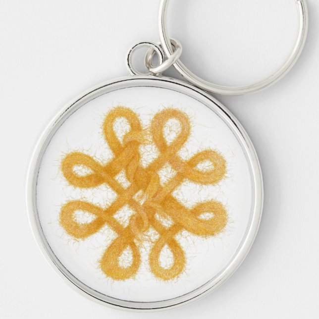 GOLD CELTIC KNOT Round Premium Keychain (Front)
