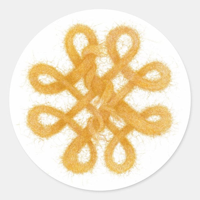 GOLD CELTIC KNOT Small Round Stickers (Front)