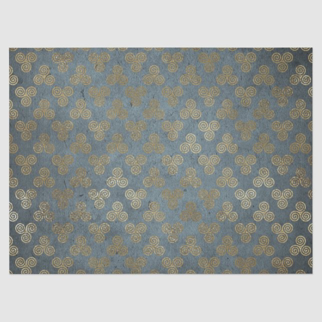 Gold Celtic Knot Spiral Decoupage Tissue Paper (Front)