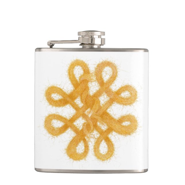 GOLD CELTIC KNOT Vinyl Wrapped Flask (Front)
