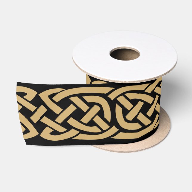 Gold Celtic Knots Satin Ribbon (Spool)