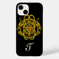 GOLD CELTIC KNOTS WITH TWIN DRAGONS Black