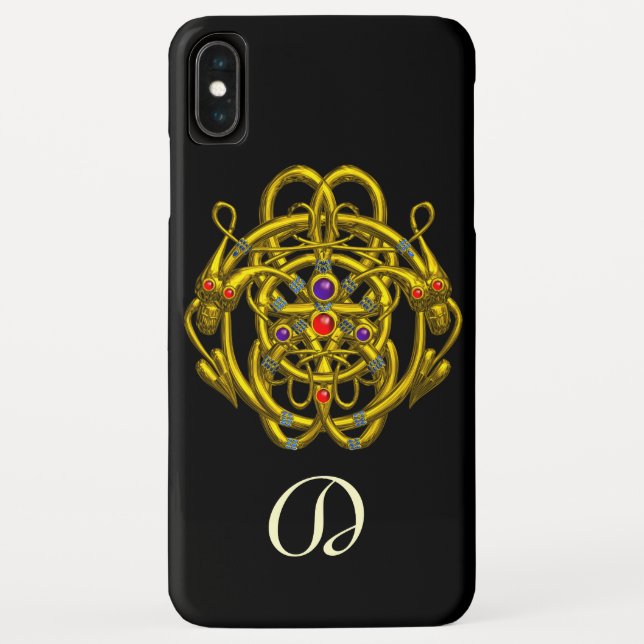 GOLD CELTIC KNOTS WITH TWIN DRAGONS Case-Mate iPhone CASE (Back)