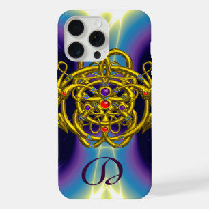 GOLD CELTIC KNOTS WITH TWIN DRAGONS iPhone 15 PRO MAX CASE