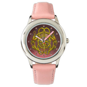 GOLD CELTIC KNOTS WITH TWIN DRAGONS WATCH