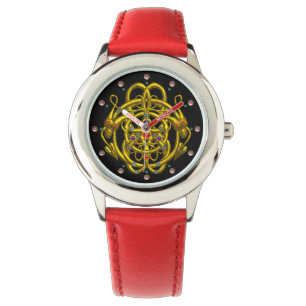 GOLD CELTIC KNOTS WITH TWIN DRAGONS WATCH
