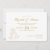 Gold Cendrillon fée Conte mariage invitations