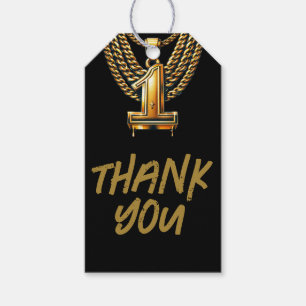 Gold Chain 1 #1 Drip 1st Birthday Party Gift Tags