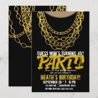 Gold Chains Black Hip Hop Dance Birthday Party