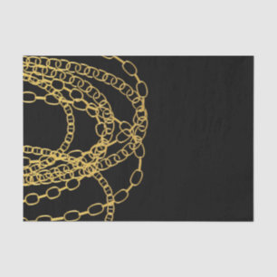 Gold Chains Black Hip Hop Dance Birthday Party Tissue Paper