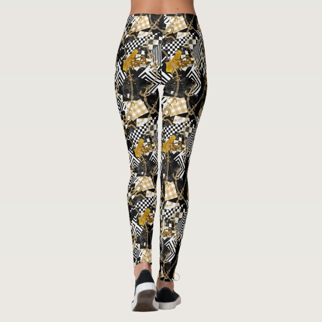 Gold chains chess and snakes luxury_denser more leggings (Back)