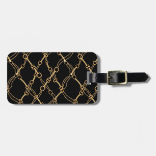 Gold Chains on Black Pretty Luggage Tag