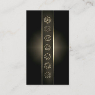 Gold Chakras Meditation Business Card