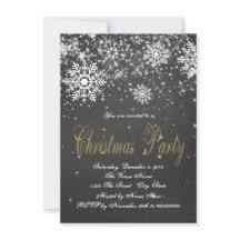Gold Chalkboard Snowflake Christmas Party