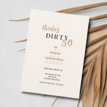 Gold Champagne 30th Birthday Party Invitation