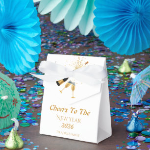 Gold Champagne Cheers New Year Favor Box