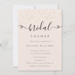 Gold Champagne Glitter Bridal Shower Invitation