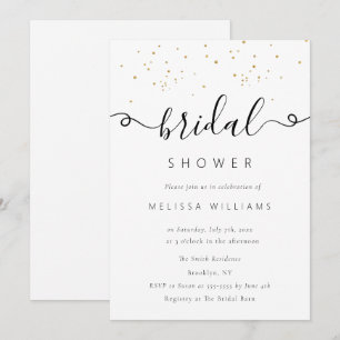 Gold Champagne Glitter Bridal Shower Invitation
