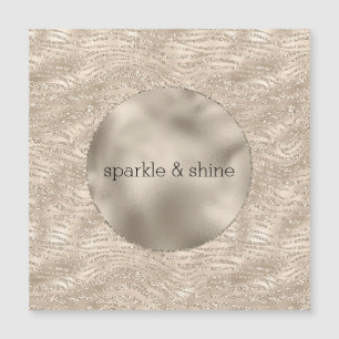 Gold Champagne Glitter Zebra Print glam