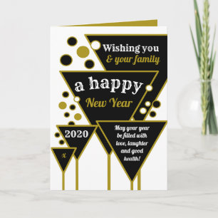 Gold Champagne, New Year Greeting Card