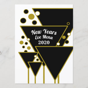 Gold Champagne, New Year's Eve Party Menu