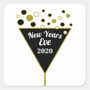 Gold Champagne, New Year's Eve Square Sticker