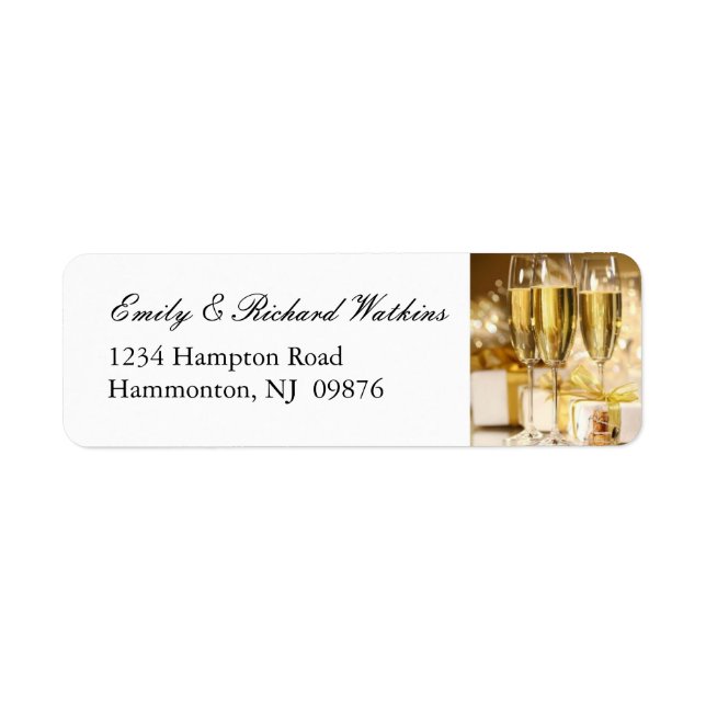 Gold Champagne Party Labels (Front)