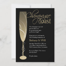 Gold Champagne Toast Invitation