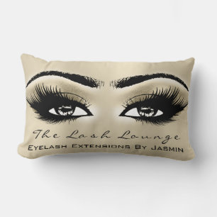Gold Champaigne Makeup Eyes Lashes Beauty Lumbar Pillow