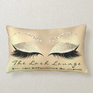 Gold Champaigne Makeup Eyes Lashes Beauty Lumbar Pillow