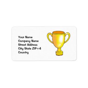 gold champion trophy cup label