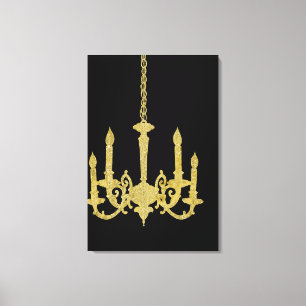Gold Chandelier Canvas Print