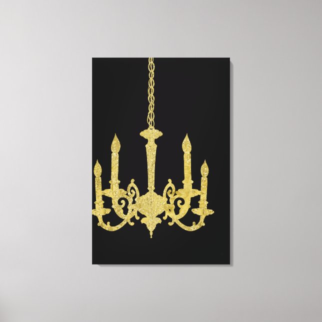 Gold Chandelier Canvas Print (Front)