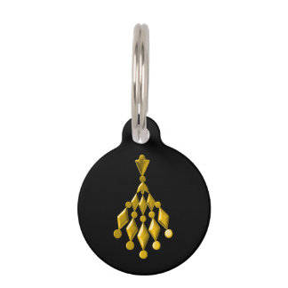 Gold chandelier pet tag