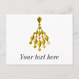 Gold chandelier postcard
