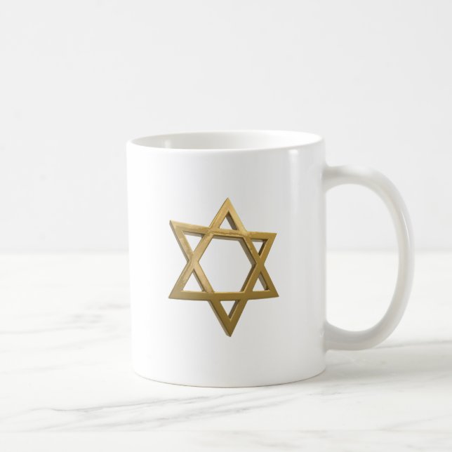 gold chanukkah star of david coffee mug (Right)