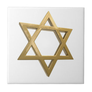 gold chanukkah star of david tile