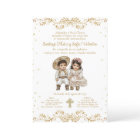 Gold Charro and Charra Twin Spanish Baptism