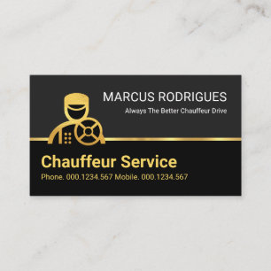 Gold Chauffeur Driver Border Business Card