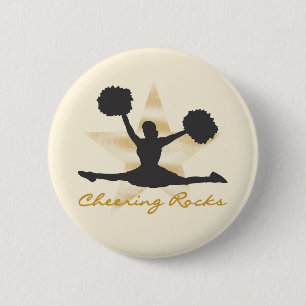Gold Cheering Rocks T-shirts and Gifts 2 Inch Round Button