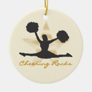 Gold Cheering Rocks T-shirts and Gifts Ceramic Ornament