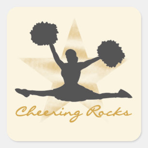 Gold Cheering Rocks T-shirts and Gifts Square Sticker